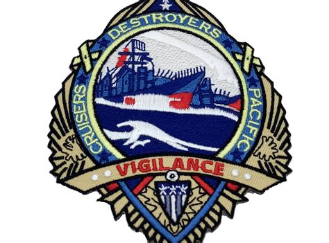 Cruisers, Destroyers Pacific Vigilance Patch – With Hook and Loop,4.5x3 ...