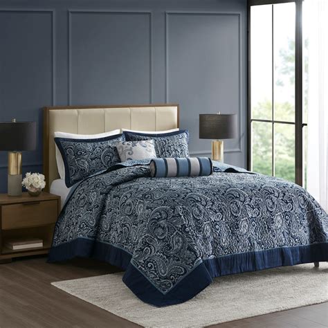 Madison Park Aubrey Reversible Quilted Bedspread Set, Solid Reverse ...