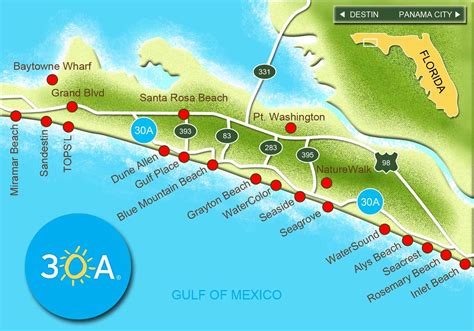 Map of 30A Beaches | Scenic 30A