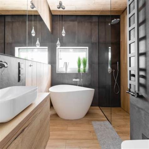 Contemporary Bathroom Design With Dark Marble Walls