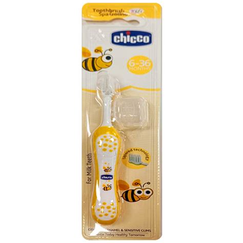 Buy Chicco Extra Soft Toothbrush Yellow 6-36 Months, 1 Count | 19 ...