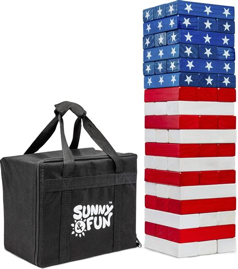 Buy Sunny & Fun Giant Flag Tumbling Tower | 54 Piece Set Oversized ...