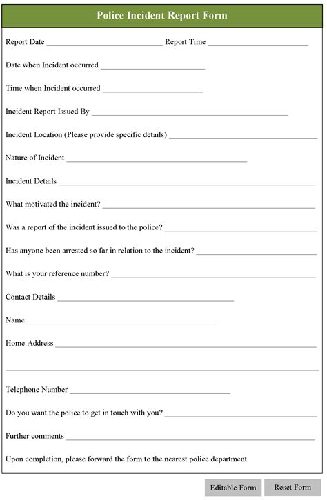 Blank Police Report Template - Detrester.com
