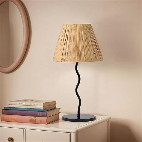 BIGHOUSE 17'' Country Metal Table Lamp With Striking Paper Rope Shade ...