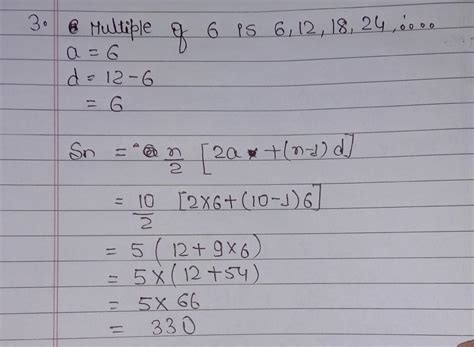 what is the sum of first 10 multiples of 6 - Brainly.in