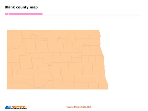 North Dakota county map - Editable PowerPoint Maps