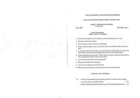 CS 8451 Operating Systems R-20- Nov Dec 2016 - Studocu