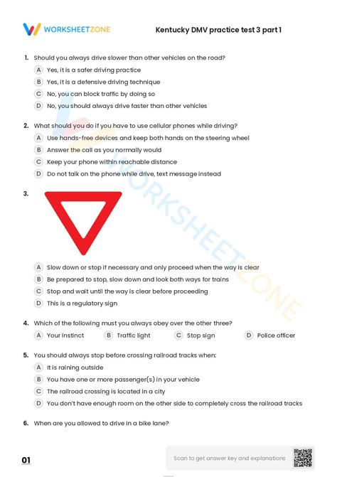 Free Printable Driver S Permit Practice Test