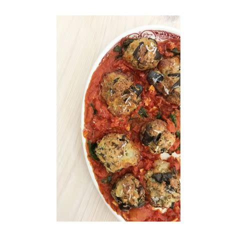 eggplant polpette with speedy tomato basil sauce - Cook with Gem