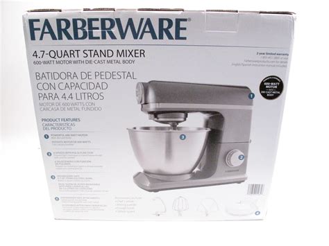 Farberware SM3481RBG Professional Stand Mixer 6 Speed 4.7 Quart Gun ...