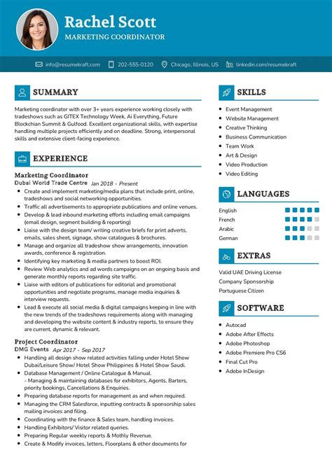 Marketing Coordinator Sample Resume Gratis Verkoop En Marketing