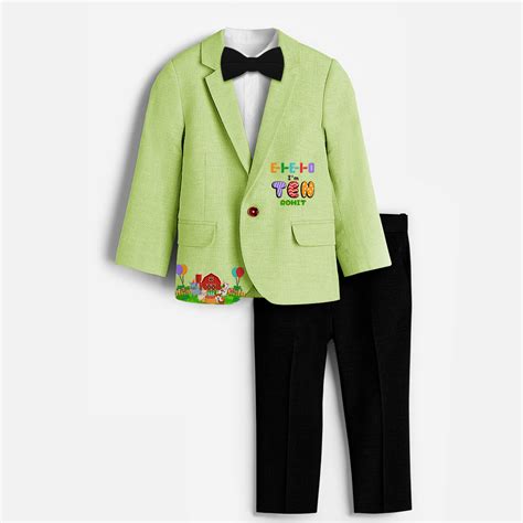 Tenth Year Farm Themed Customized Knitted Blazer With Name For Kids ...