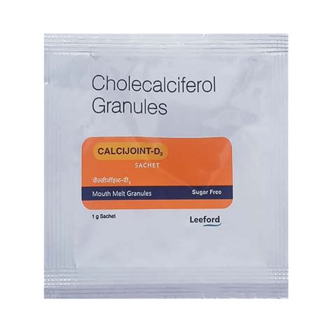 Calcijoint D3 60000 IU Granules (1): Uses, Side Effects, Price & Dosage ...