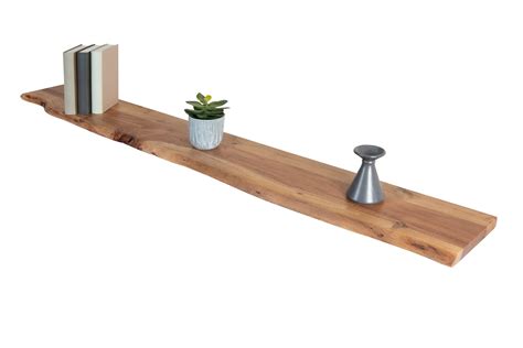 Steckboard mit Baumkante Wandregal Akazie massiv naturfarben lackiert ...