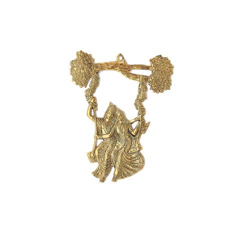 Buy Metal Wall Hanging Radha Krishna Wall Decor Tree Jhula Jhoola Swing ...