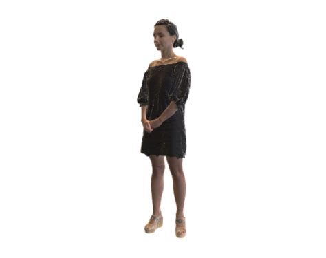 p3d.in - A 3D model of a girl in a black dress