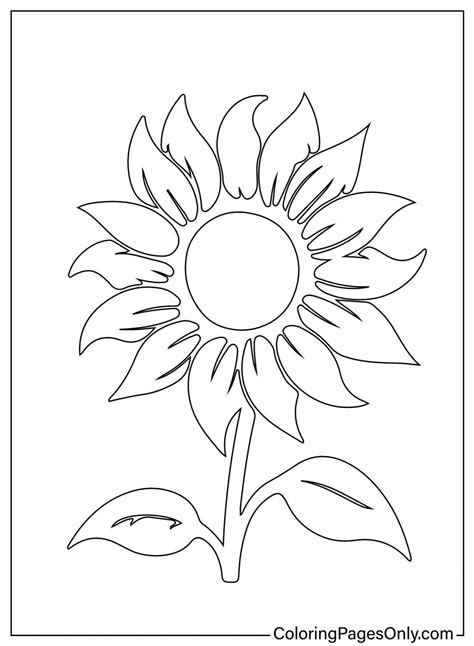 Coloring Page Of Sunflower