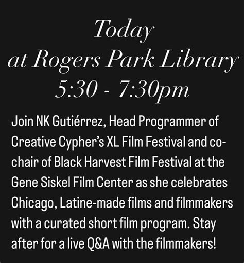 Friends of Rogers Park Library (@friendsofrogersparklibrary ...