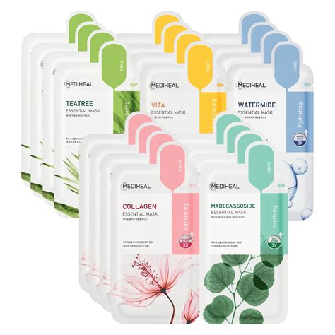 Buy MEDIHEAL Sheet Mask Heroes 6 Pack - N.M.F, Tea Tree, Collagen, W.H ...