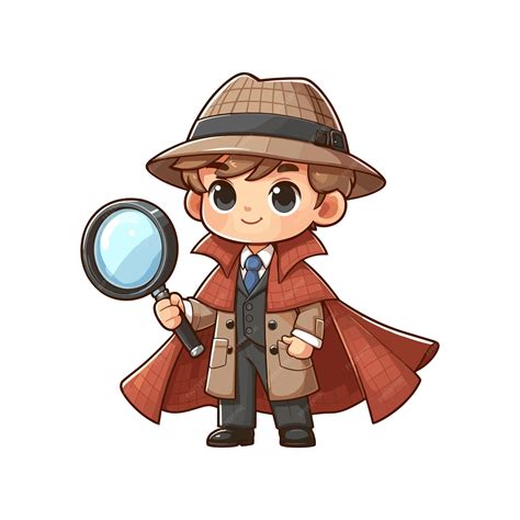 Cute Cartoon Detective Boy with Magnifying Glass | Premium AI-generated ...