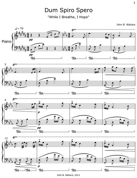 Dum Spiro Spero - Sheet music for Piano