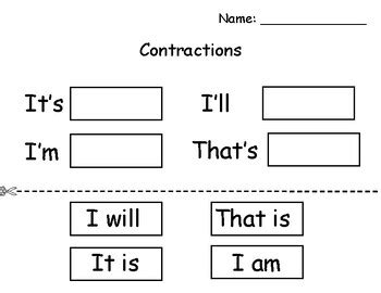 Image result for Contraction Types Exercise