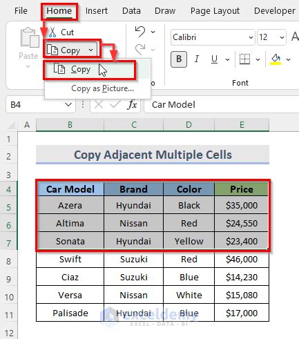 How to Select Multiple Cells to Copy in Excel 的图像结果