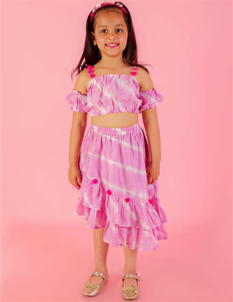 Lil Drama Girls Fusion Tie & Dye Tiered Skirt with Ballon Top ...