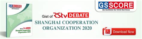 GIST OF RAJYA SABHA TV (RSTV) : Shanghai Cooperation Organization 2020 ...