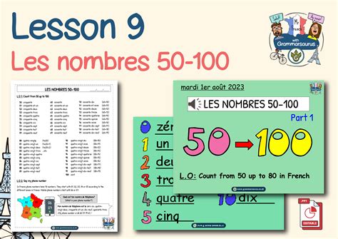 Year 5 French – Numbers 50-100 – Lesson 9 - Grammarsaurus