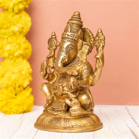 The Advitya | Lord Ganpati Brass Statue | Ganesha Statue