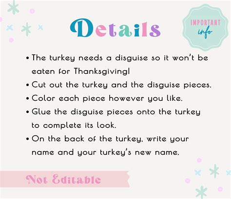 Disguise a Turkey, Turkey in Disguise Printable, Mermaid Turkey, Hide ...