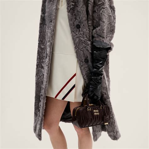 모헤어 패브릭 미니드레스 내추럴 | Miu Miu