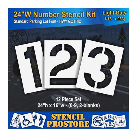 Buy Pavement Stencils - 24 inch - Number KIT Stencil Set - 12 Piece ...