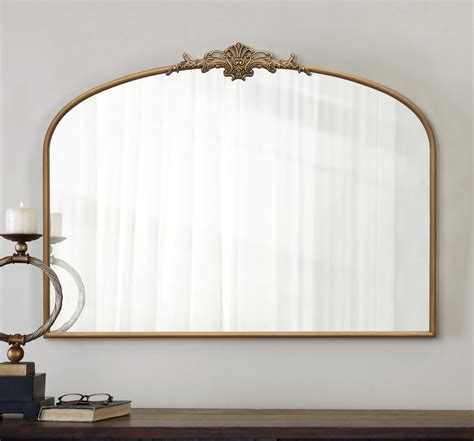 Amazon.com: Benjara Kea 41 Inch Wall Mirror, Gold Curved Arched Metal ...
