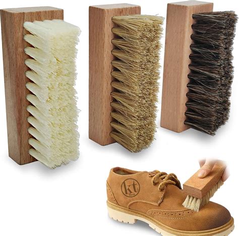 Amazon.com: Small Shoe Cleaning Brush Set of 3 Brushes with Nylon, Boar ...
