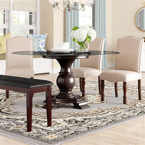 Glass Top Pedestal Dining Room Tables