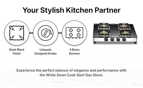 White Swan | CookStar | Stainless Steel Body | 6 mm toughened Glass | 4 ...
