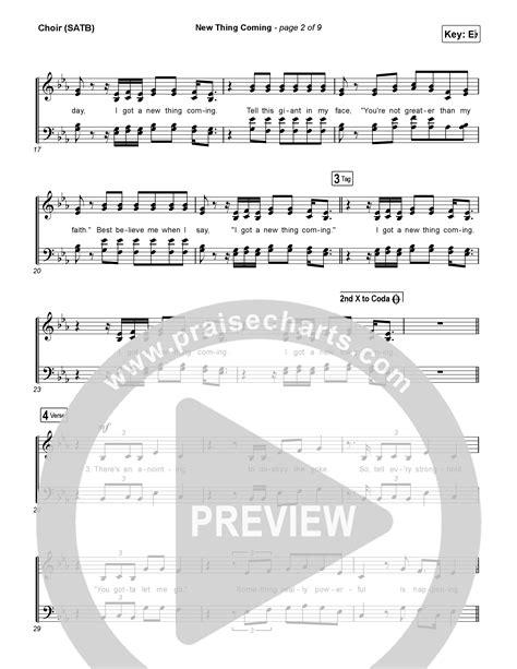 New Thing Coming Choir Sheet Music PDF (Elevation Worship / Steven ...
