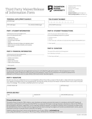 Fillable Online Third Party Waiver/Release of Information Form ...