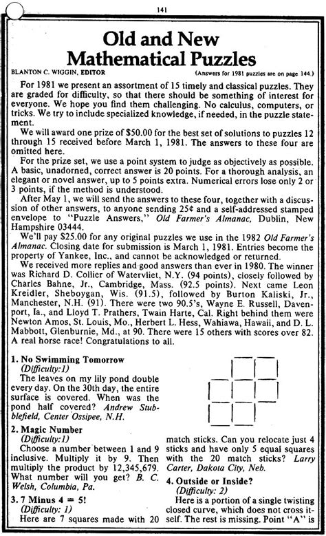 Image result for Mathematic Old Puzzles