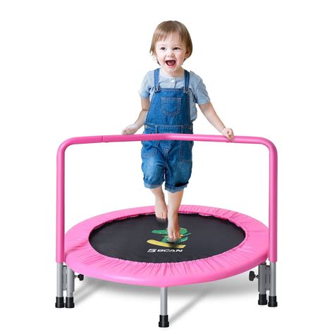 BCAN 36'' Mini Folding Ages 2 to 5 Toddler Trampoline with Handle for ...