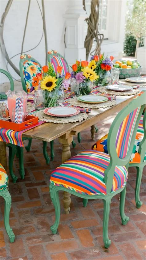 Chair Whimsy Collaboration in Vibrant Stripes and Floral Print | Dining ...