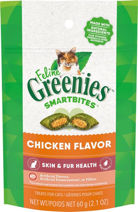 FELINE GREENIES PILL POCKETS for Cats Natural Soft Cat Treats, Chicken ...