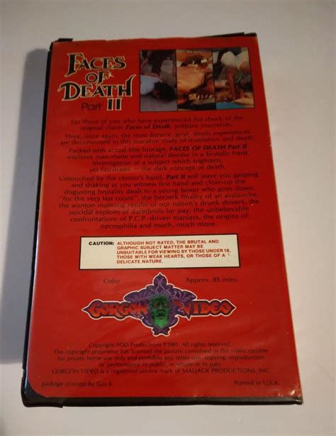Faces of Death 2 Clamshell Case VHS Tape | #4617832518