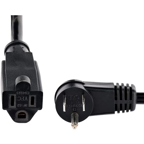 Startech .com 6ft (2m) Power Extension Cord, Right Angle NEMA 5-15P to ...
