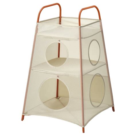 TIGERFINK storage with compartments, beige/orange - IKEA