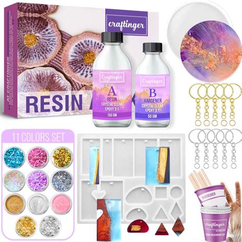 Craftinger Diy Resin Keychain Making Kit With Crystal Clear Epoxy ...