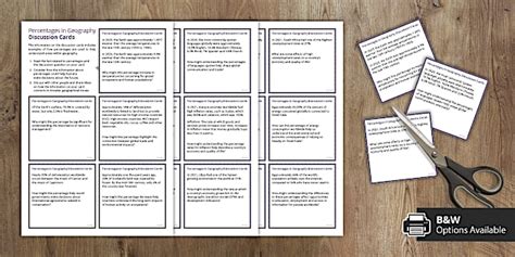 Percentages in Geography Discussion Cards (teacher made)