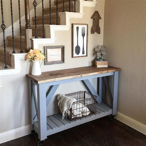 Diy Rustic Farmhouse Entryway Table Plans | FarmHouse